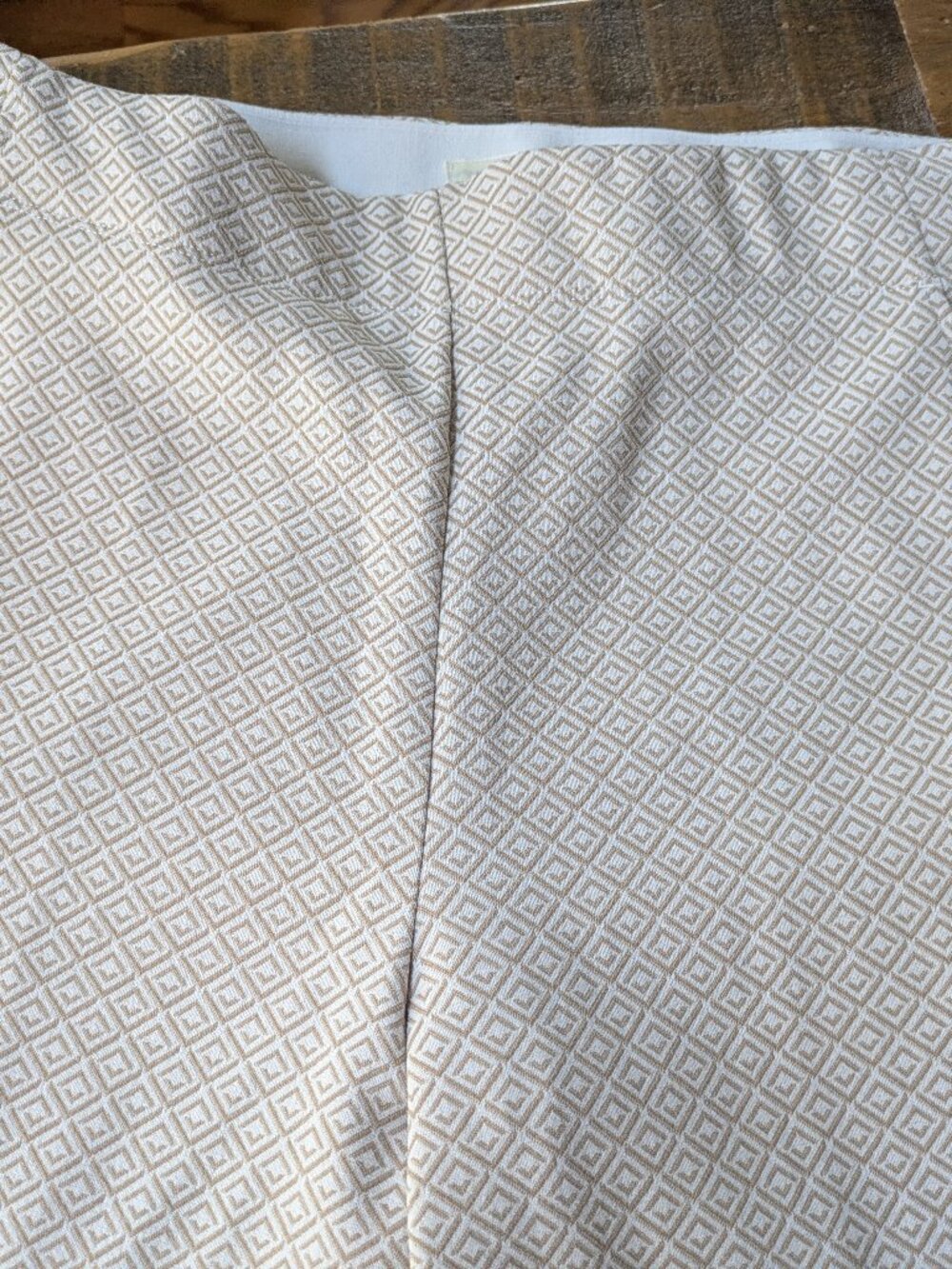 max studio womens pull on pockets stretch dress pants tan diamond size L #4488